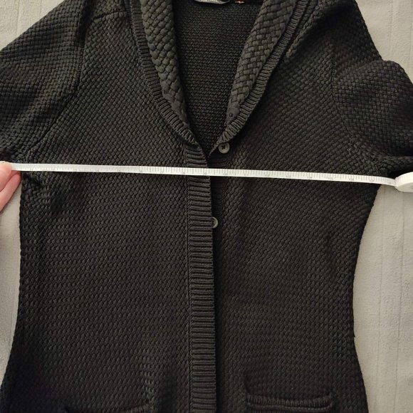 Elie Tahari Black Knit Silk/Cotton Cardigan Size Small - Picture 8 of 16